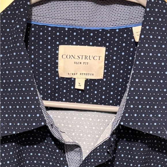 Con.Struct Navy Polka Dot Men's Casual Shirt - Picture 3 of 3